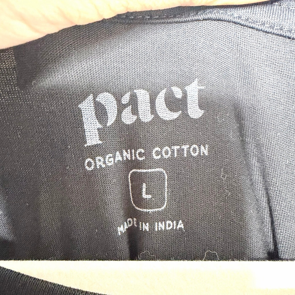 Pact Black Organic Cotton 3/4 Length Sleeve Dress L - Picture 4 of 4